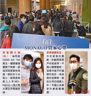 MONACO次轮133伙近沽清