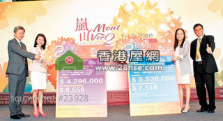 The first batch units of Mont Vert Phase II with the admission fee of HKD $4.29 million and will be on sale next Thursday with the discounts up to 14.5%