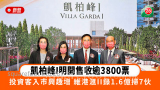 Kaibaifeng I opened the sale and received more than 3,800 votes. Investors' interest in entering the market increased. Victoria Harbour II recorded 160 million and 7 units