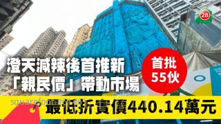 澄天減辣後首推新「親民價」帶動市場，首批55伙最低折實價440.14萬元