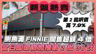 鰂魚涌FINNIE開售2日收300票超額4倍 當日即原價加推第2批30伙 呎價高7.9%