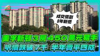 美孚新邨3房450萬沽創8年新低！呎租6757元，半年跌幅超四成！