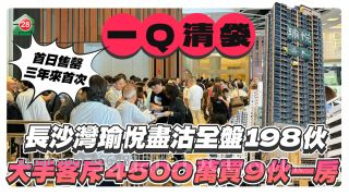 长沙湾瑜悦首日尽沽全盘198伙！大手客斥4500万购9伙一房
