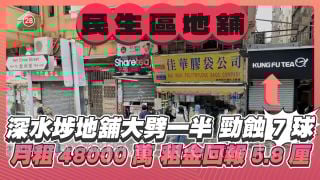 深水埗茶飲店地舖大劈一半終售出蝕讓700萬  波叔家族灣仔尚翹峰一籃子物業意向1.15億放售