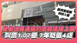 星星地產連租約放觀塘樓上鋪，叫價1.07億，7年貶值4成！