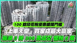 新100蚊印花稅優惠｜買「上車天堂」成最大贏家 嘉湖3房399萬成交慳稅6萬