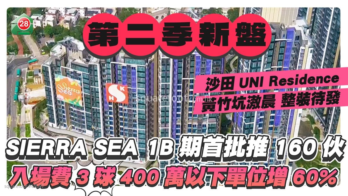 SIERRA SEA 1B期首批推160伙 入场费微升至300万 400万以下单位增60%