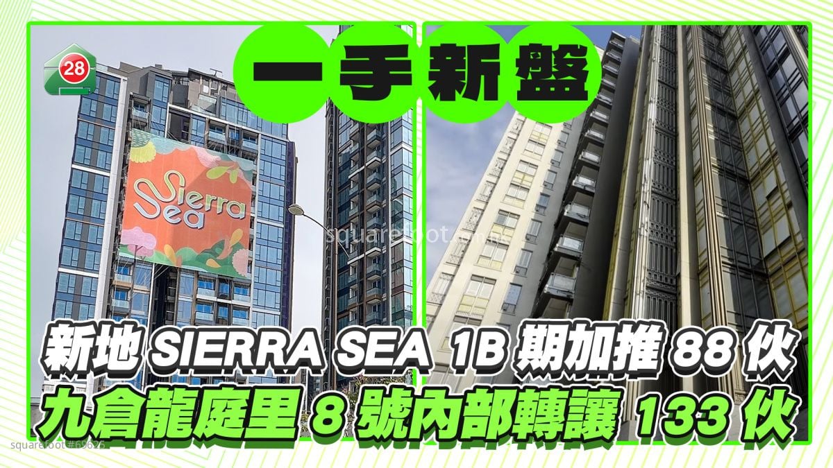 新地SIERRA SEA 1B期加推88伙加价5% 九仓龙庭里8号内部转让133伙