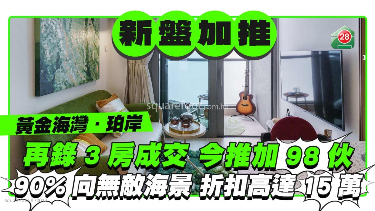 黄金海湾．珀岸再录3房成交 今推加98伙90%向无敌海景 折扣高达15万