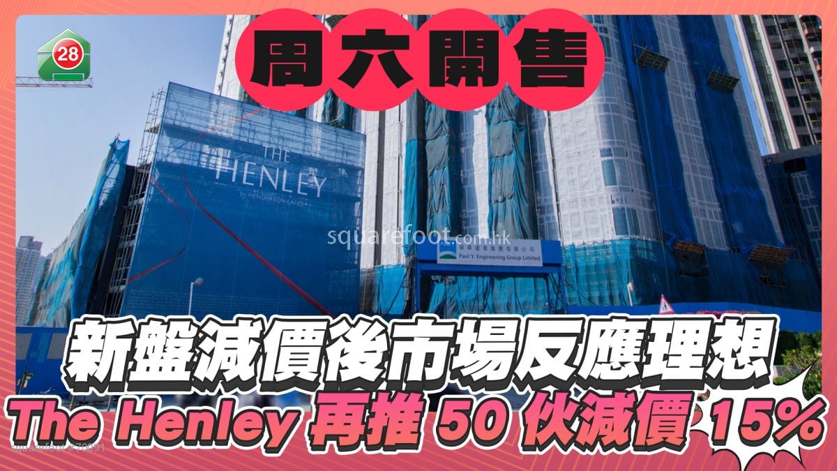 周六開售｜新盤減價後市場反應理想 恒基啟德The Henley再推50伙減價15% 