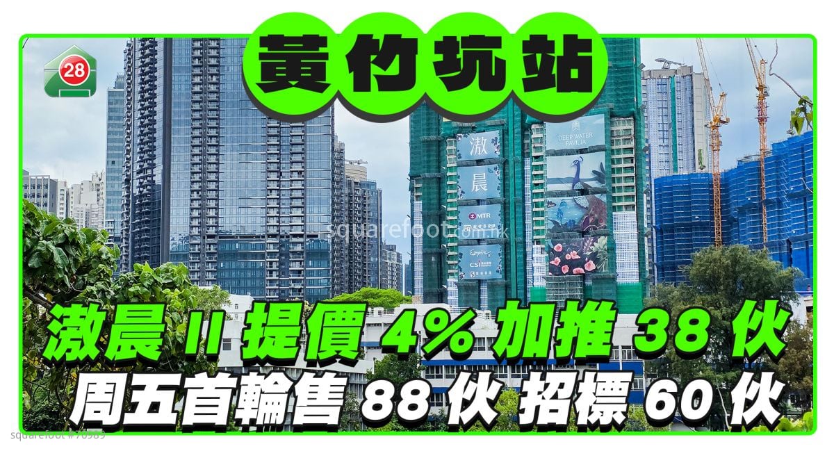 滶晨II提价4%加推38伙  周五首轮售88伙 招标60伙3房4房