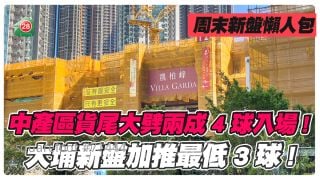 中產區貨尾大劈兩成4球入場！大埔新盤加推最低3球