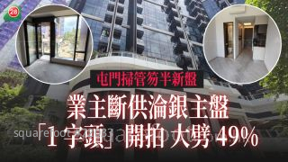 屯门扫管笏半新盘 业主断供沦银主盘 「1字头」开拍 大劈49%