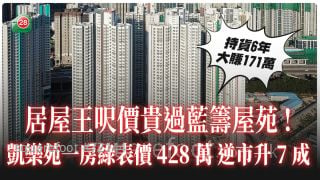 居屋王呎價破萬貴過藍籌屋苑！凱樂苑一房綠表價428萬 逆市升7成 