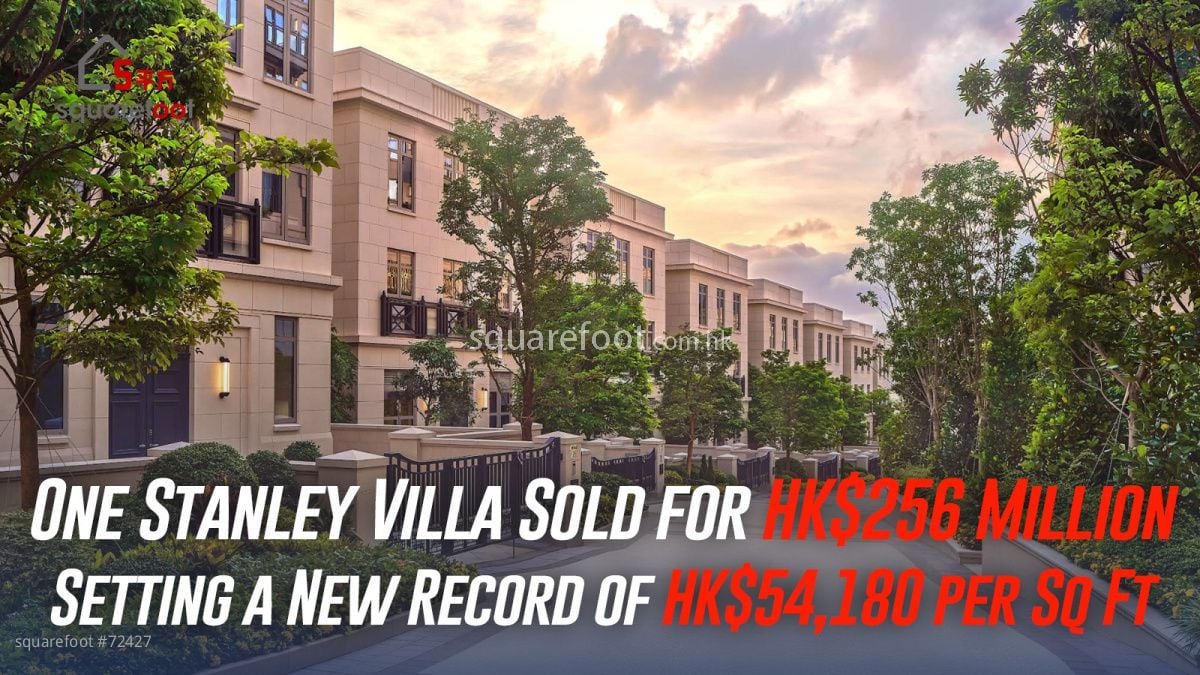 One Stanley Villa Sold for HK$256 Million, Setting a New Record of HK$54,180 per Sq Ft