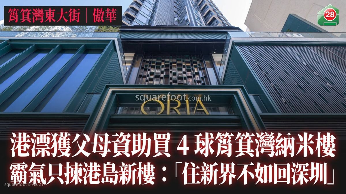 港漂獲父母資助買4球筲箕灣納米樓 霸氣只揀港島新樓：「住新界不如回深圳」