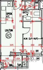 柏珑I 2座3楼B2室、354尺、1房、向西南