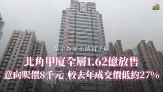 北角甲厦全层1.62亿放售 意向尺价约8,000元 较去年成交价低约27%
