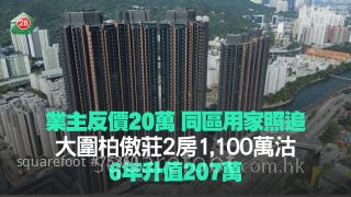 業主反價20萬 同區用家照追！大圍柏傲莊2房1,100萬沽 6年升值207萬