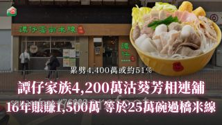 譚仔家族4,200萬沽葵芳相連舖 16年賬賺1,500萬 等於25萬碗過橋米線！