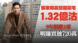 張家輝嘉慧園豪宅放盤多年終賣出 套現1.32億 料明賺實蝕720萬