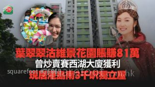 前港姐叶翠翠700万沽维景花园3房 10年账赚81万丨曾炒卖赛西湖大厦获利 现居港岛南3千尺独立屋
