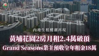 内地生租楼潮再现丨黄埔花园2房月租2.4万破顶！Grand Seasons业主预收全年租金18万