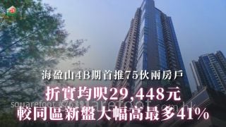 海盈山4B期首推75伙两房户｜折实均尺29,448元   较同区新盘高最多41%