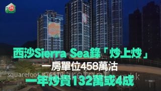 Sierra Sea錄「炒上炒」 一房單位458萬沽 一年炒貴132萬或4成！
