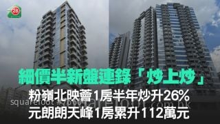 細價半新盤連錄「炒上炒」 粉嶺北映薈1房半年炒升26% 元朗朗天峰1房累升112萬元