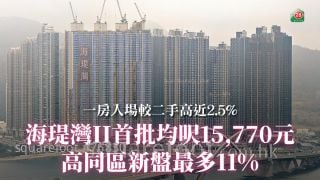 Squarefoot: 海瑅灣II首批均呎15,770元 高同區新盤最多11%｜一房入場較二手高近2.5%