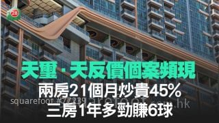 天璽．天反價個案頻現 兩房21個月炒貴45% 三房1年多勁賺6球