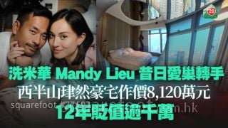洗米华 Mandy Lieu昔日爱巢转手 西半山珒然豪宅作价8,120万元 12年贬值逾千万