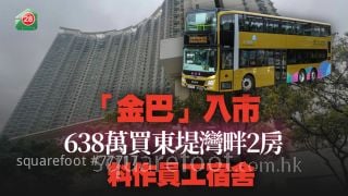 「金巴」入市 638萬買東堤灣畔2房 料作員工宿舍