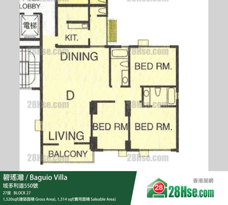 碧瑤灣 27座25樓 D室 平面圖 碧瑤灣 27座25樓 D室 平面圖