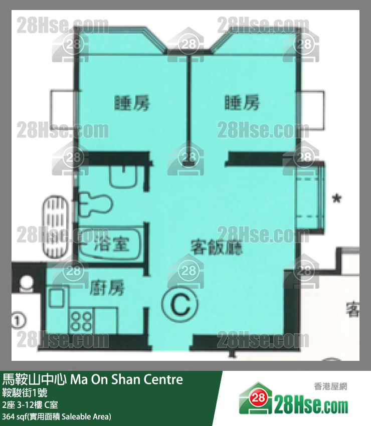 马鞍山中心 2座11楼 C室 平面图