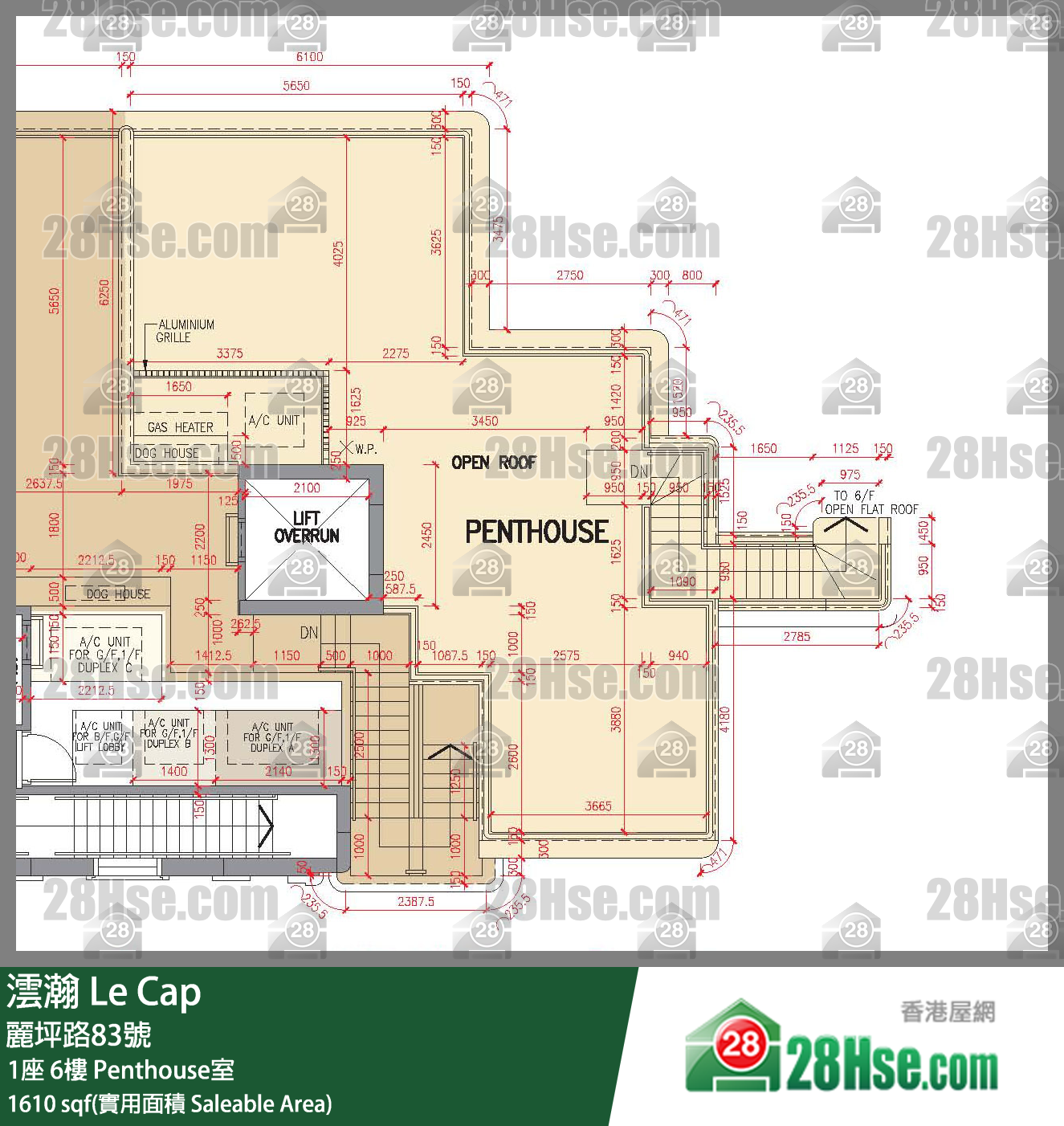 Le Cap,  Flat Penthouse, 6/f, Tower 1, Building FloorPlan
