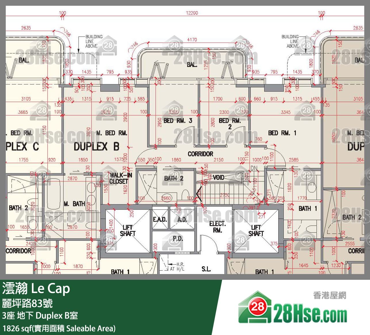 Le Cap,  Flat Duplex B, G/f, Tower 3, Building FloorPlan
