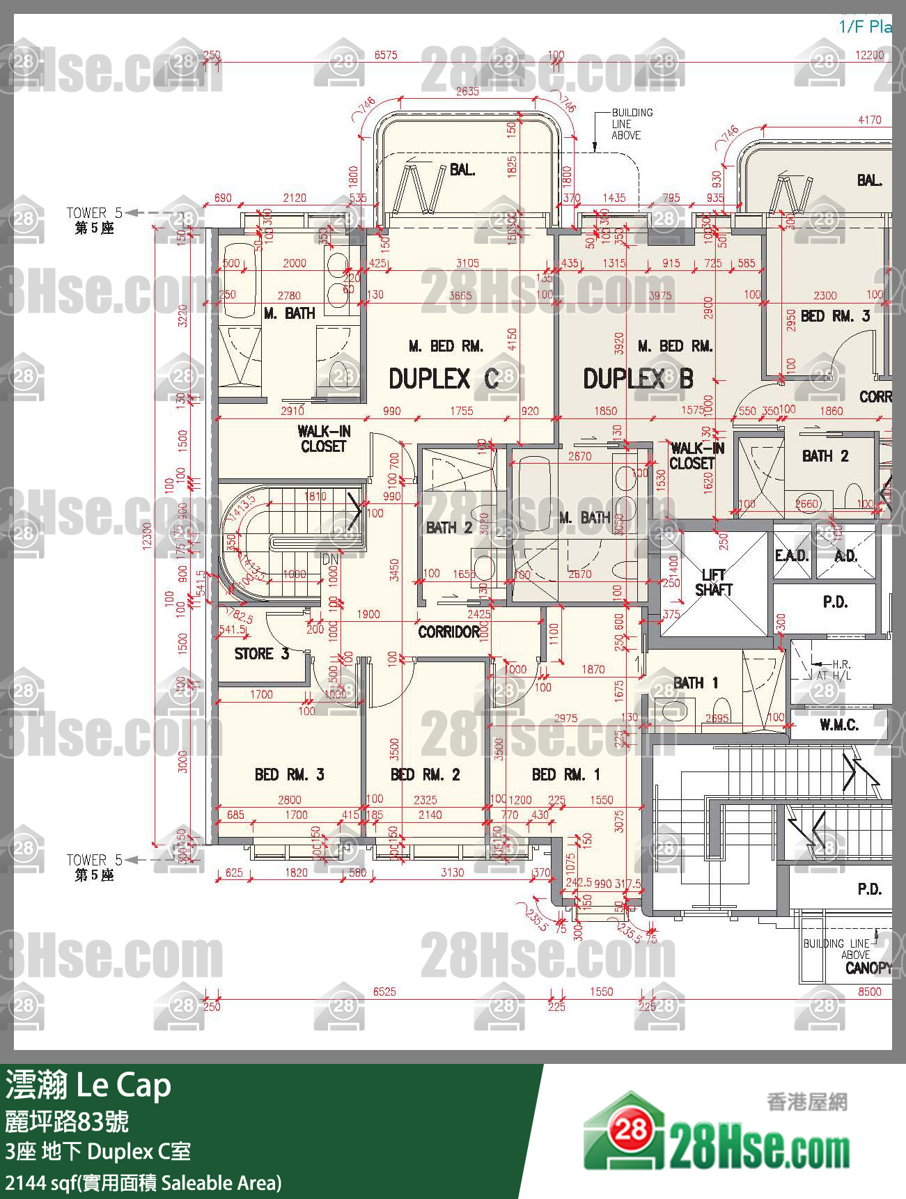 Le Cap, Flat Duplex C, Tower 3 FloorPlan