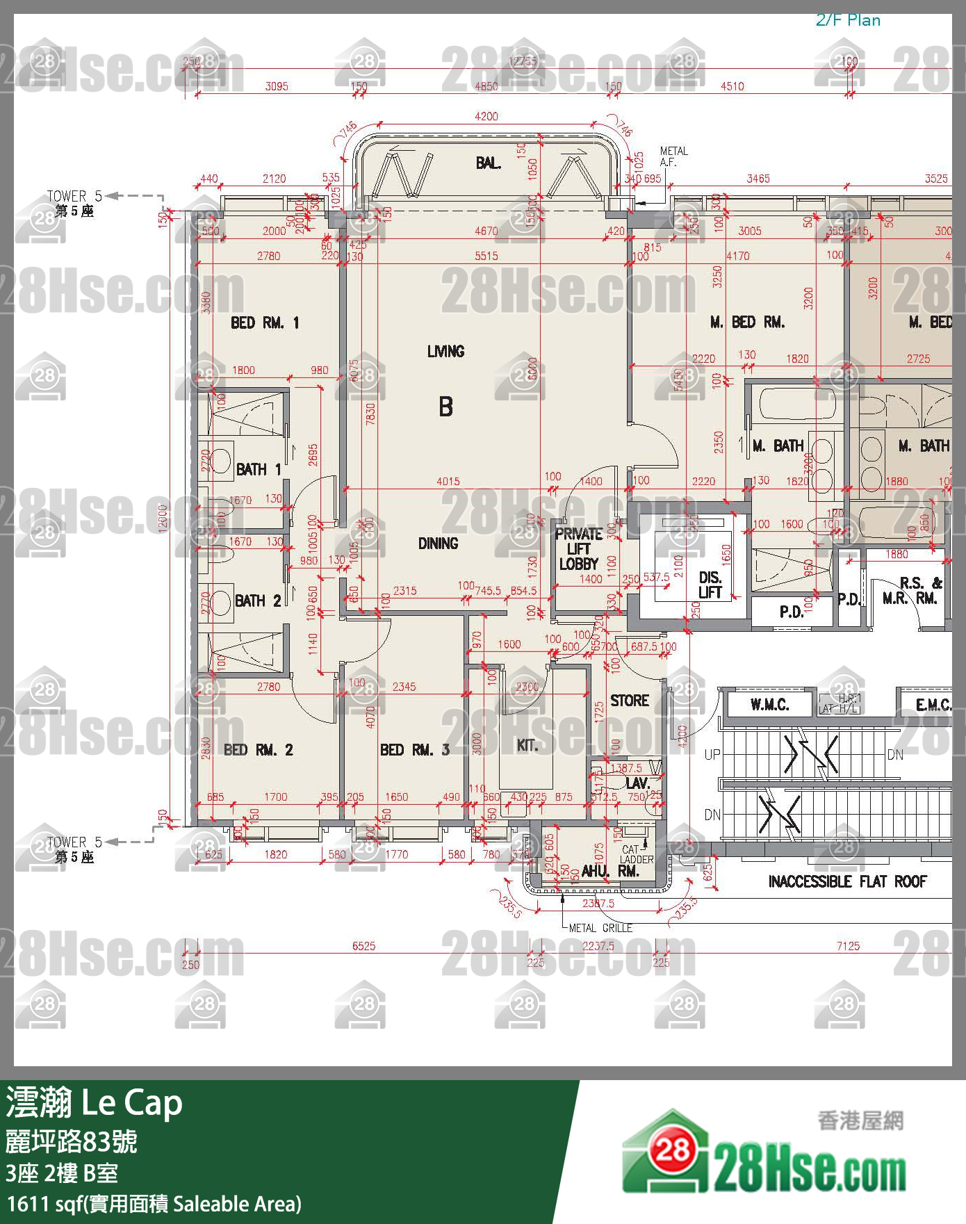 Le Cap, Flat B, 2/F, Tower 3 FloorPlan
