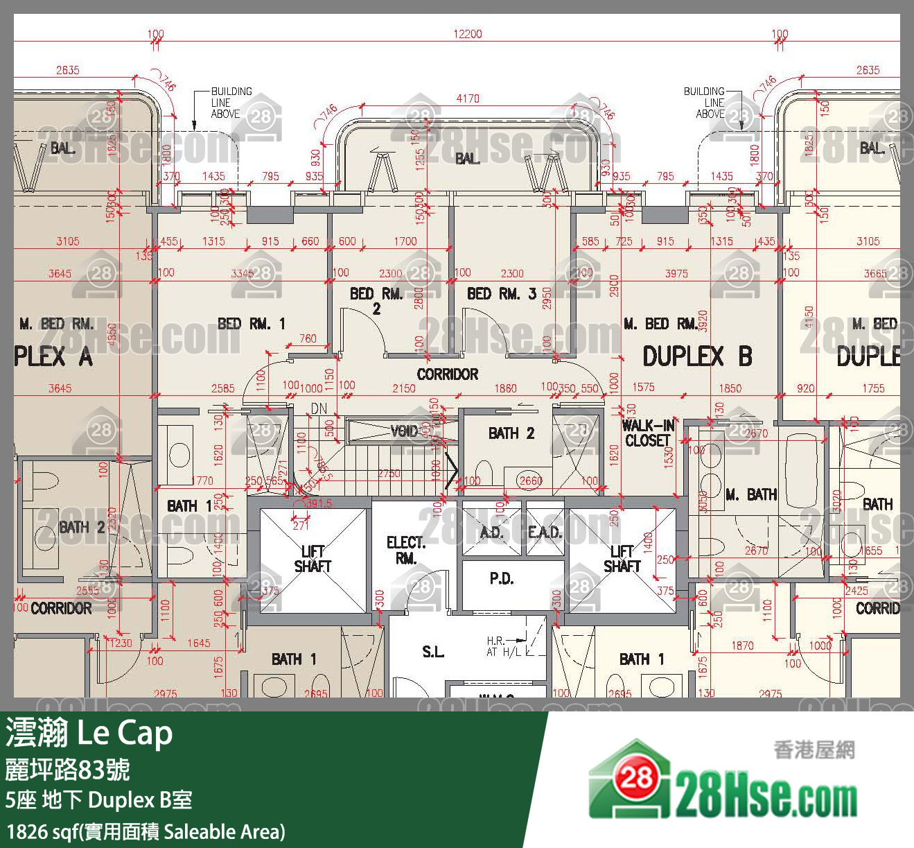 澐瀚 大厦5座地下 Duplex B室 平面图