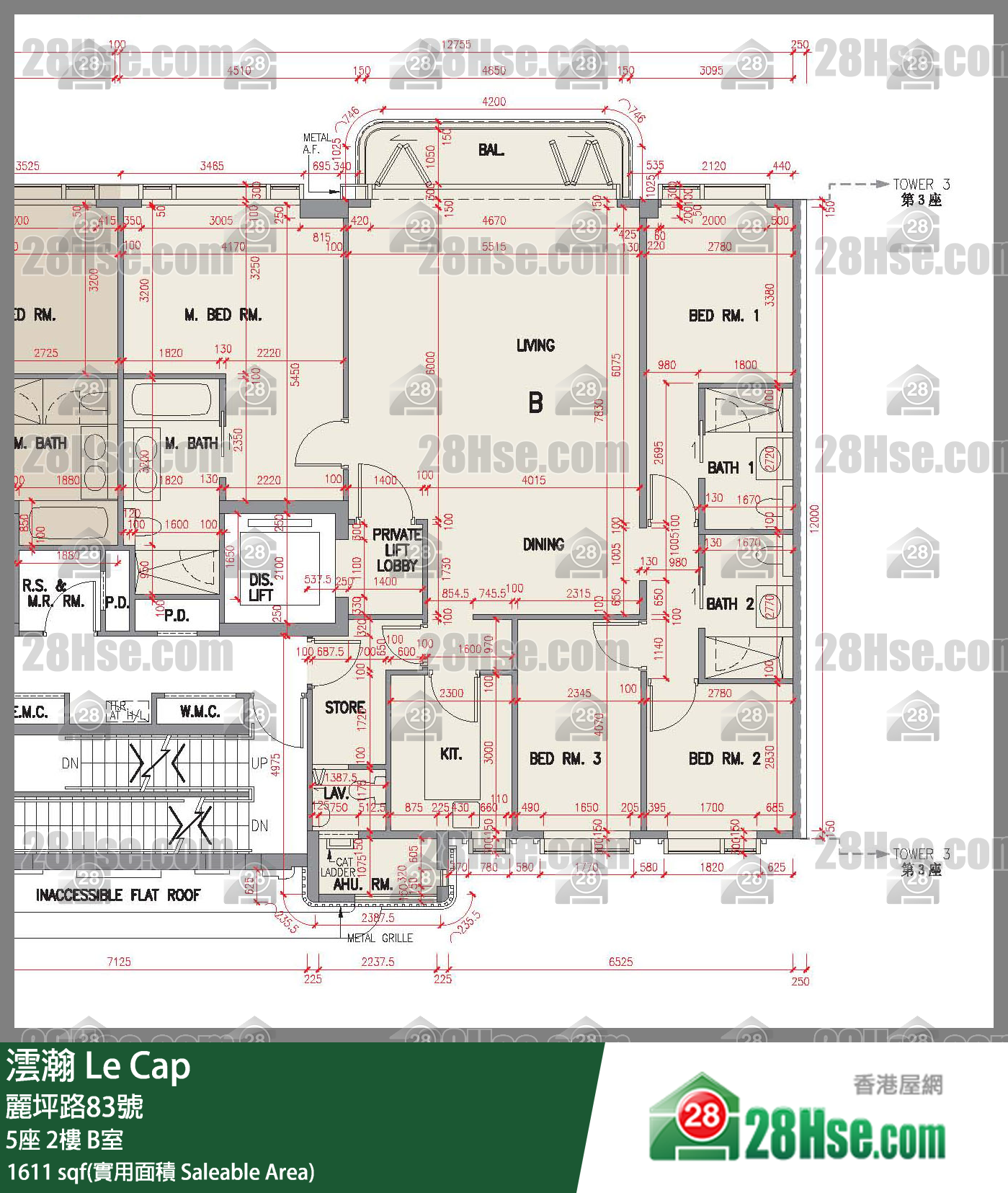 Le Cap, Flat B, 2/F, Tower 5 FloorPlan