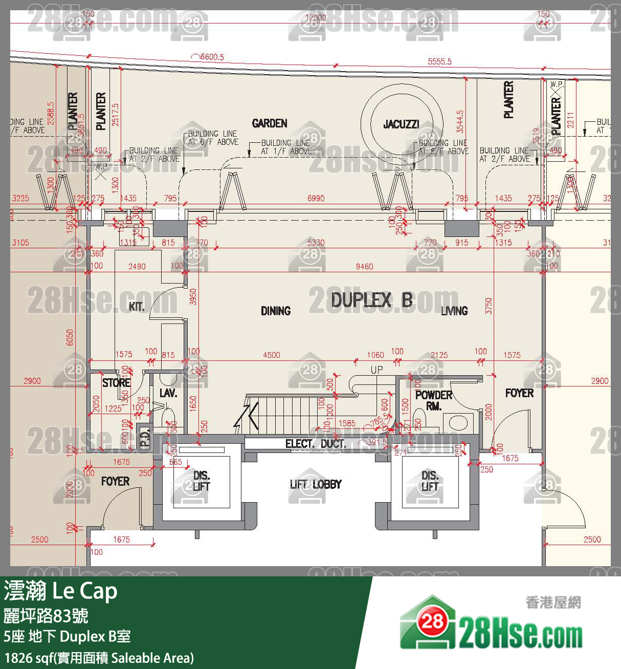 澐瀚 大厦5座地下 Duplex B室 平面图