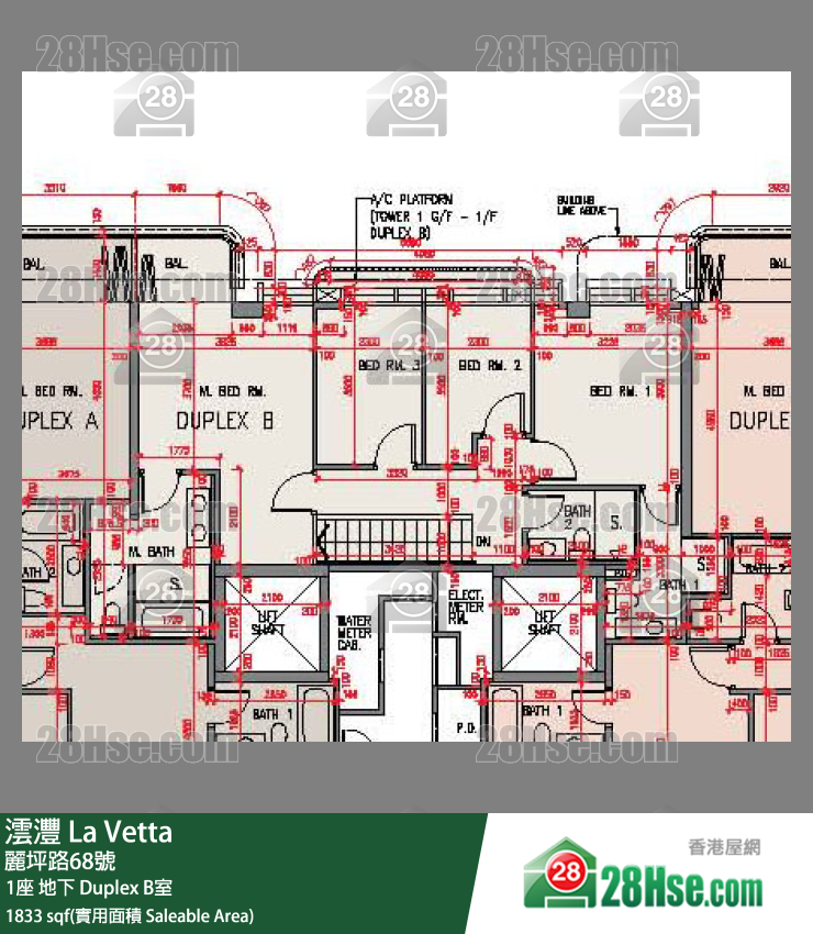 La Vetta,  Flat Duplex B, G/f, Tower 1, Building FloorPlan
