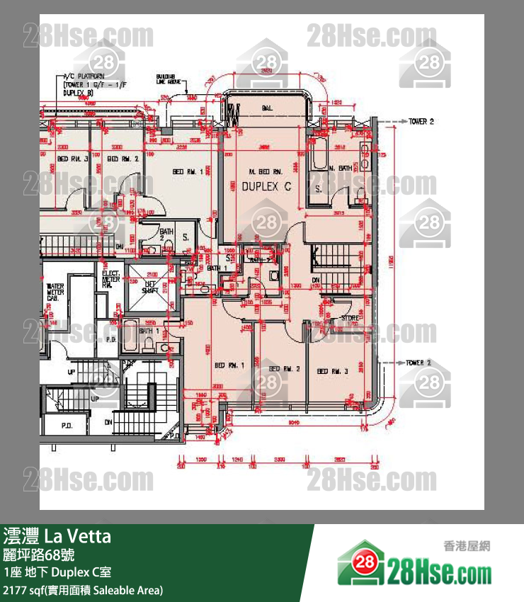La Vetta,  Flat Duplex C, G/f, Tower 1, Building FloorPlan