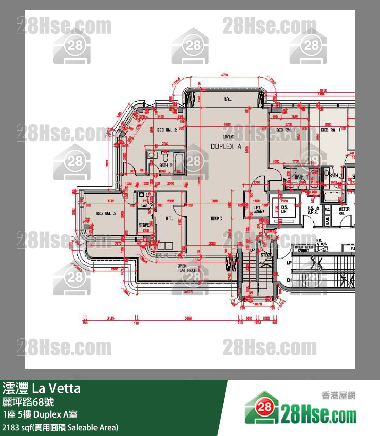 La Vetta,  Flat Duplex A, 5/f, Tower 1, Building FloorPlan