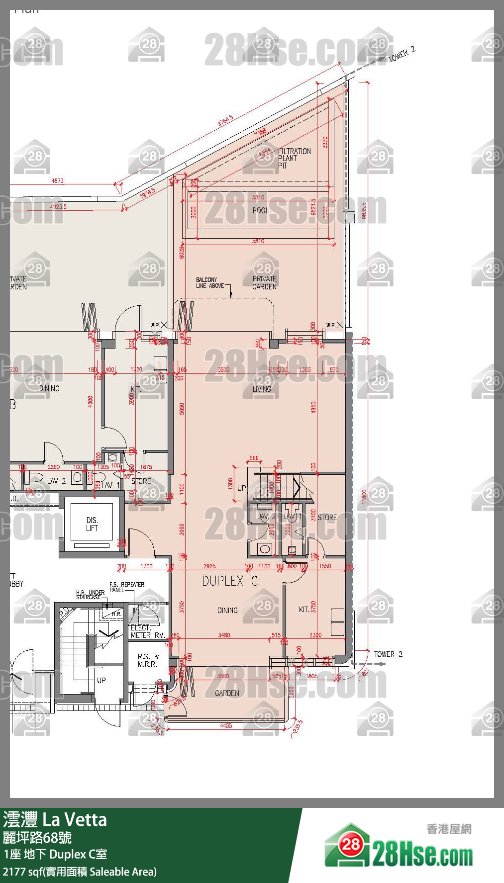 La Vetta,  Flat Duplex C, G/f, Tower 1, Building FloorPlan