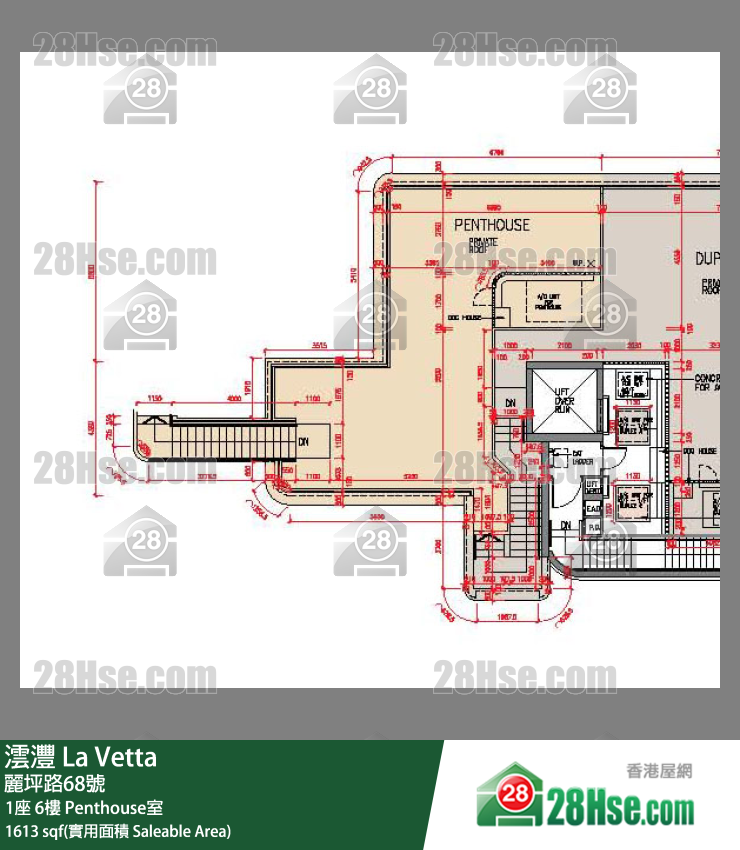 La Vetta,  Flat Penthouse, 6/f, Tower 1, Building FloorPlan