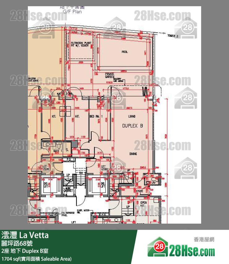 La Vetta,  Flat Duplex B, G/f, Tower 2, Building FloorPlan