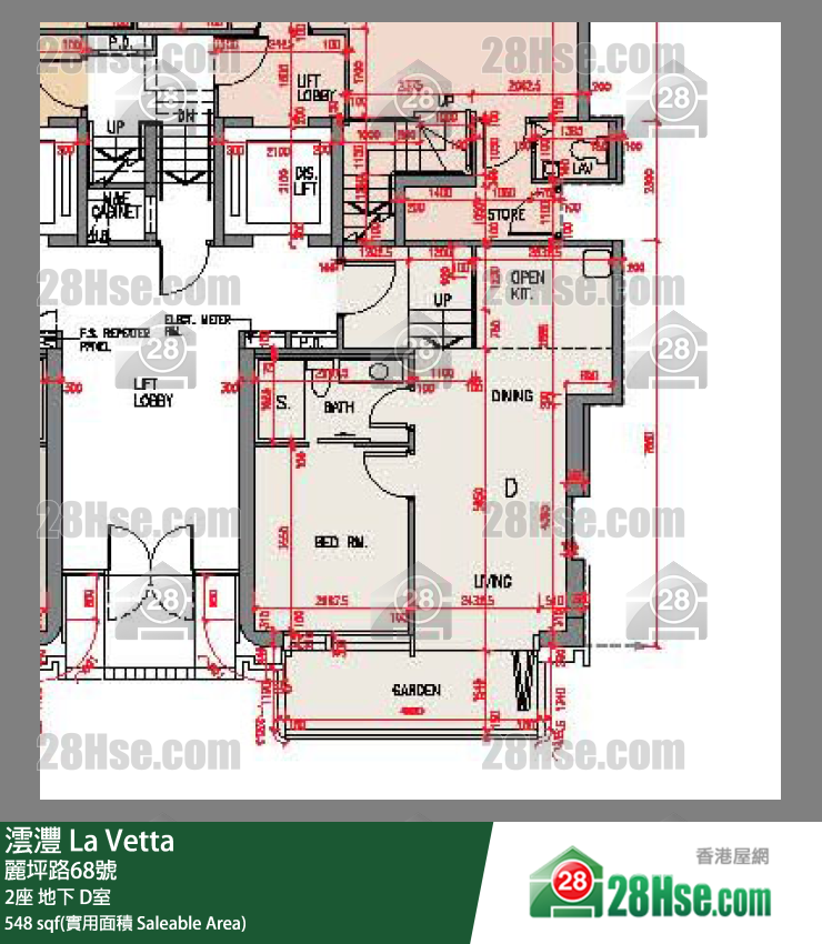 La Vetta,  Flat D, G/f, Tower 2, Building FloorPlan